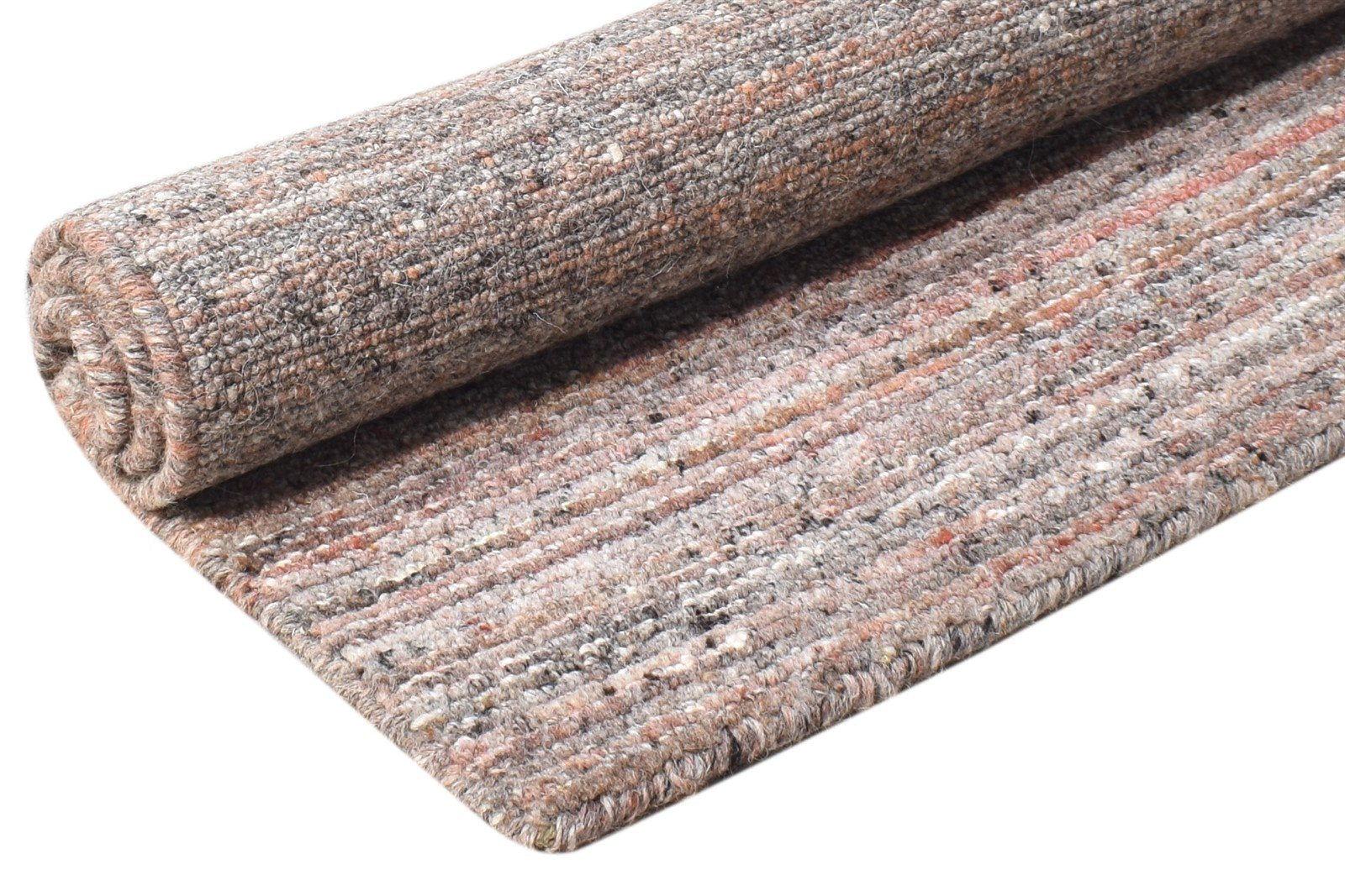 Wool Rust Rug 2' X 3' Modern Handloom Scandinavian Striped Small Carpet 7865134317717