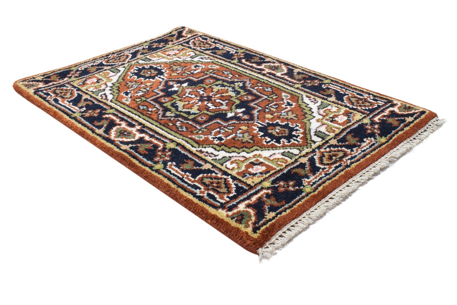 Wool Rust Rug 2' X 3' Persian Hand Knotted Serapi Oriental Small Carpet 7864191910037