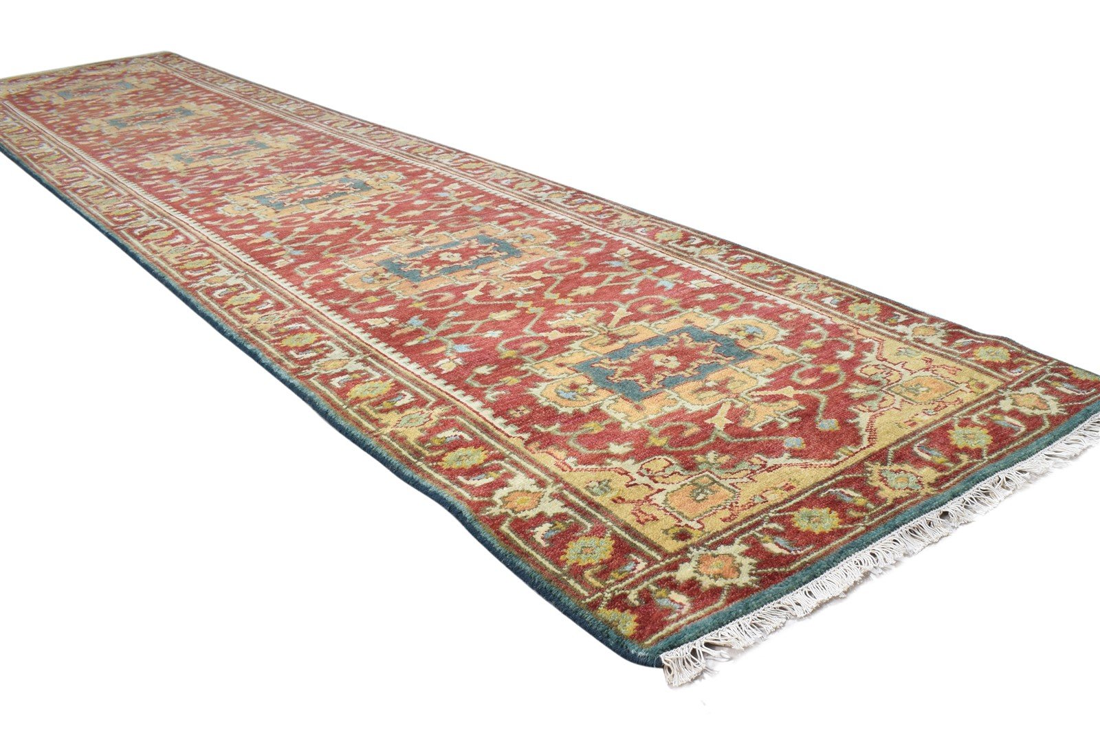 Wool Rust Rug 3' X 12' Persian Hand Knotted Kazak Oriental Small Runner 7864997478549