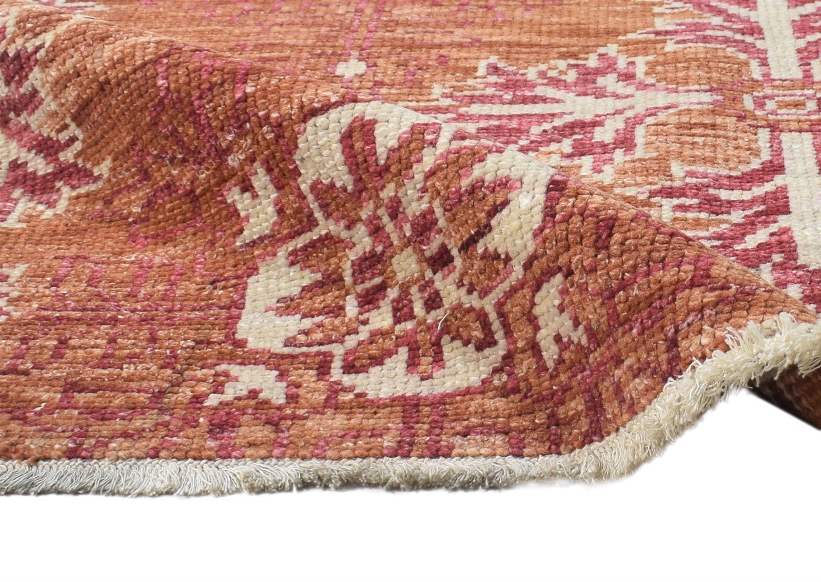 Wool Rust Rug 3' X 3' Persian Hand Knotted Moroccan Oriental Small Carpet 7864924012693