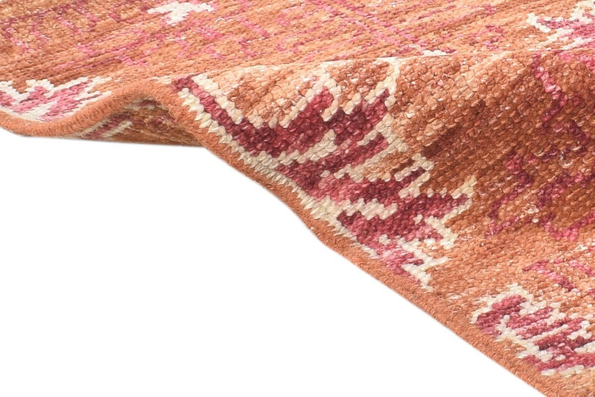 Wool Rust Rug 3' X 3' Persian Hand Knotted Moroccan Oriental Small Carpet 7864924012693