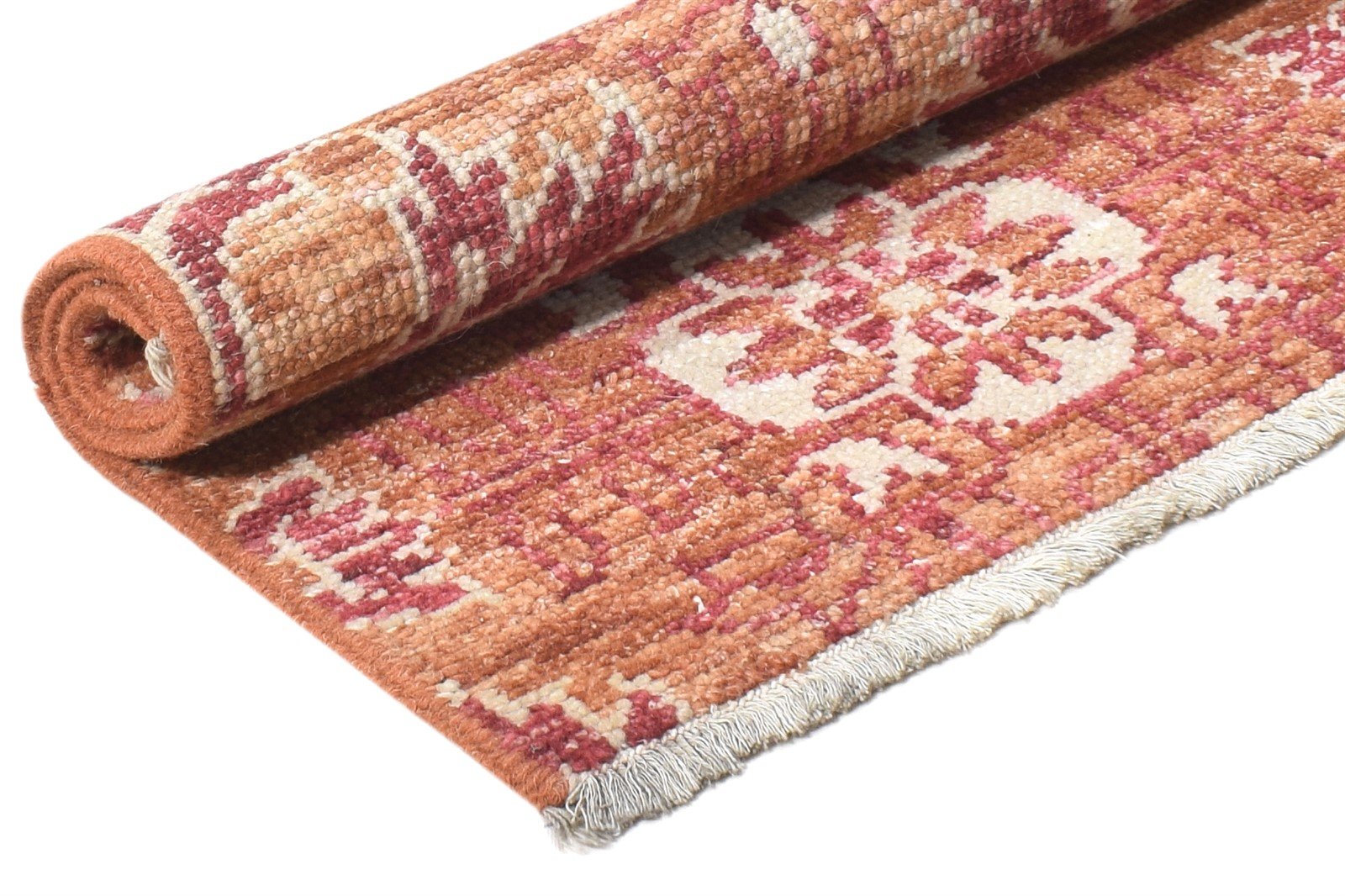 Wool Rust Rug 3' X 3' Persian Hand Knotted Moroccan Oriental Small Carpet 7864924012693