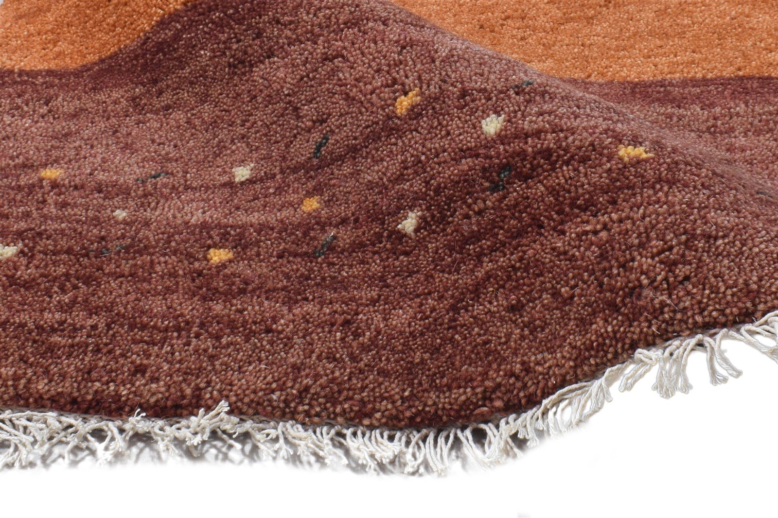 Wool Rust Rug 3' X 7' Southwestern Hand Knotted Gabbeh Striped Small Runner 7865065832597