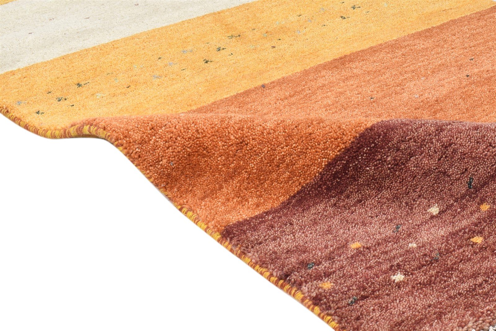 Wool Rust Rug 3' X 7' Southwestern Hand Knotted Gabbeh Striped Small Runner 7865065832597