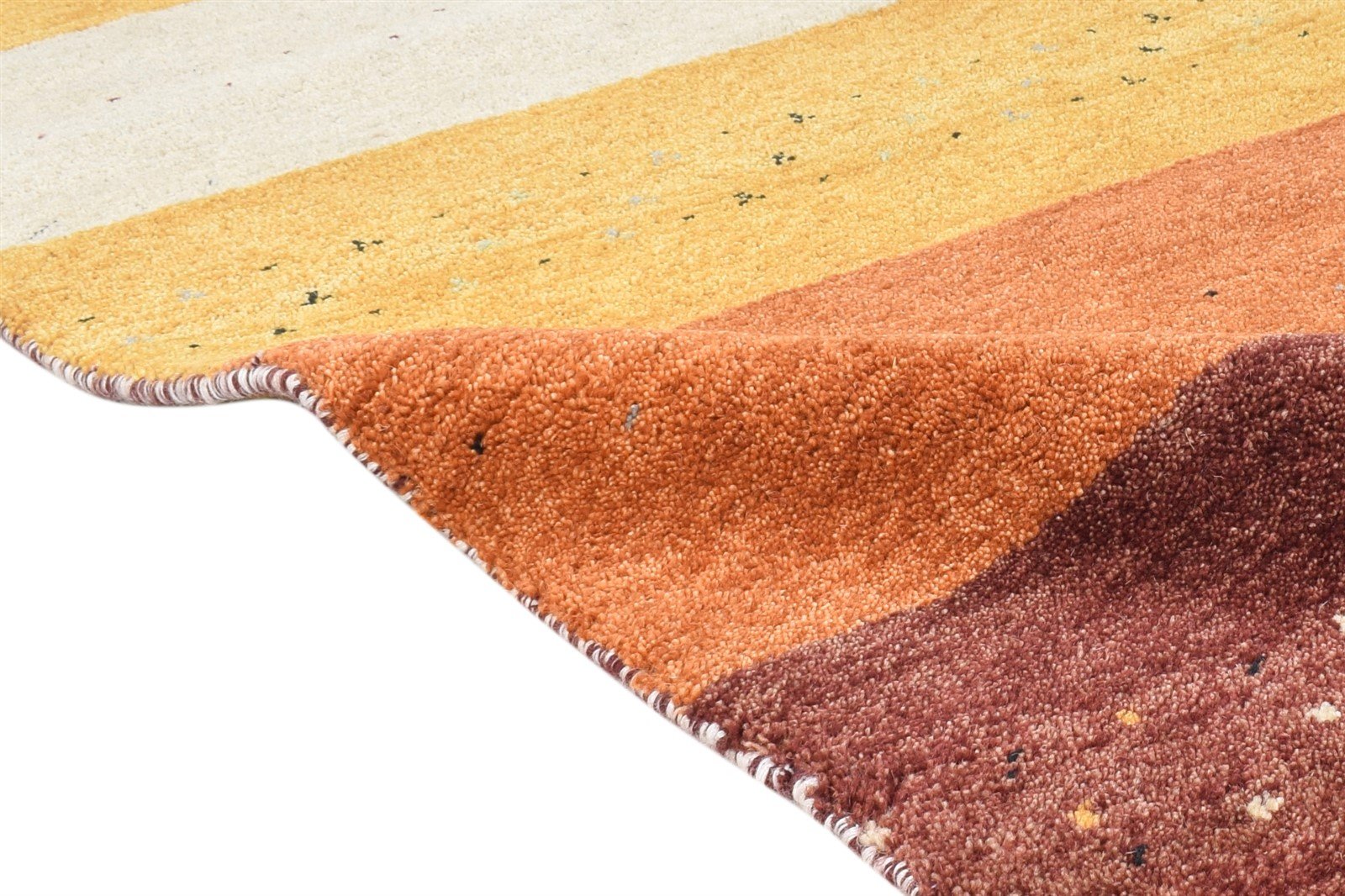 Wool Rust Rug 3' X 8' Southwestern Hand Knotted Gabbeh Striped Small Runner 7865065635989