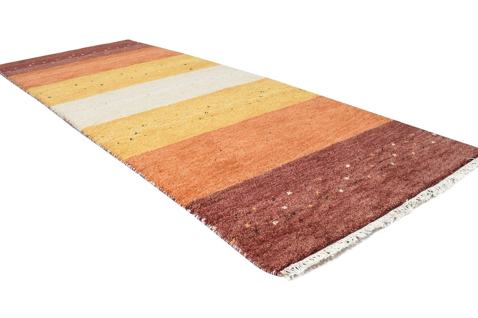 Wool Rust Rug 3' X 8' Southwestern Hand Knotted Gabbeh Striped Small Runner 7865065635989