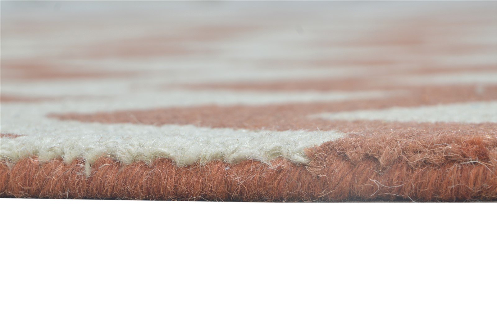 Wool Rust Rug 4' X 6' Modern Hand Tufted Scandinavian Chevron Room Size Carpet 7864306958485