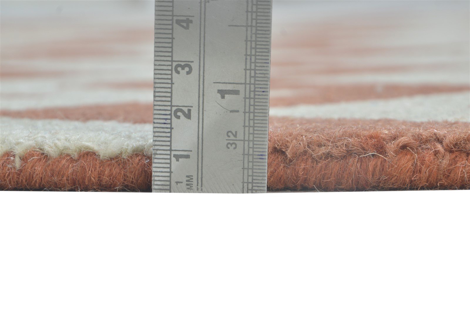 Wool Rust Rug 4' X 6' Modern Hand Tufted Scandinavian Chevron Room Size Carpet 7864306958485