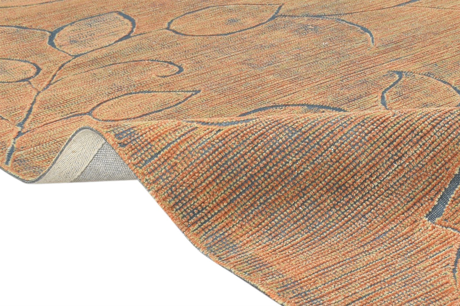 Wool Rust Rug 5' X 8' Modern Hand Tufted French Floral Room Size Carpet 7865005506709