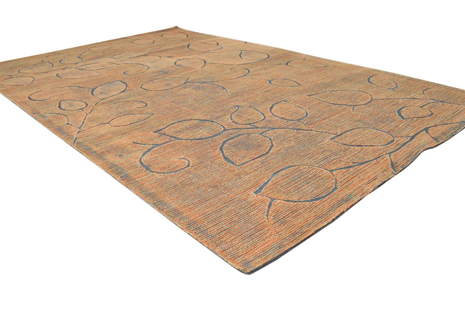 Wool Rust Rug 5' X 8' Modern Hand Tufted French Floral Room Size Carpet 7865005506709