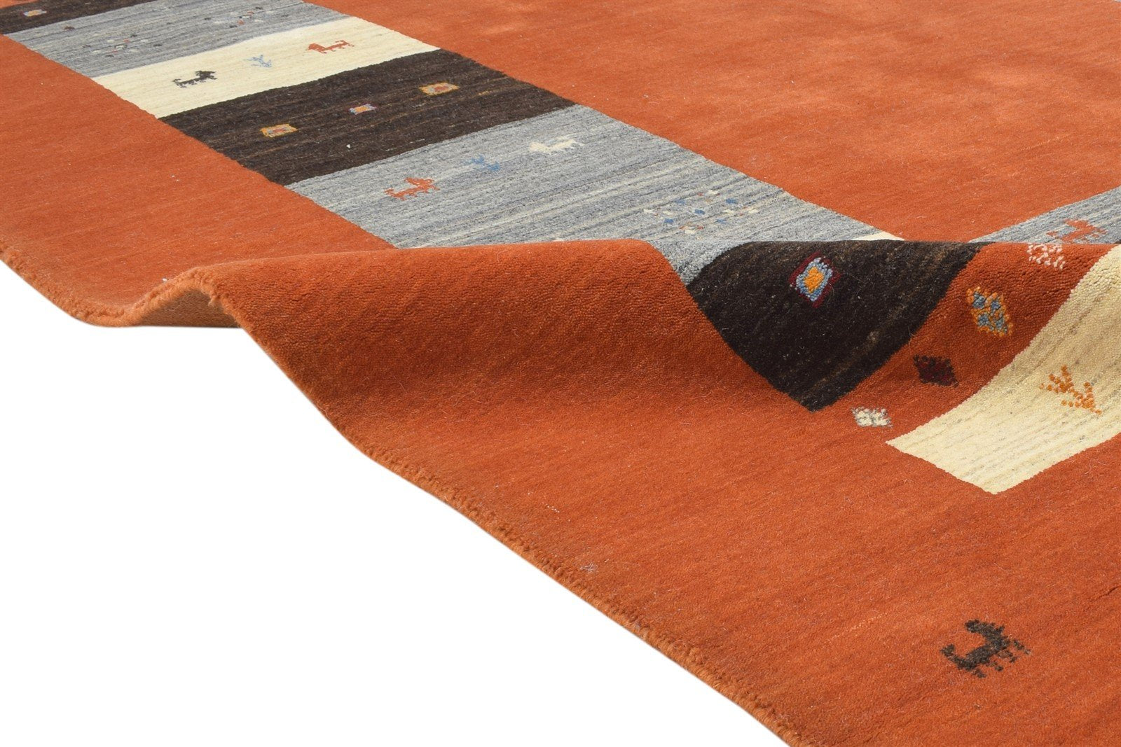 Wool Rust Rug 6' X 8' Persian Hand Woven Gabbeh Southwestern Room Size Carpet 7864180736149