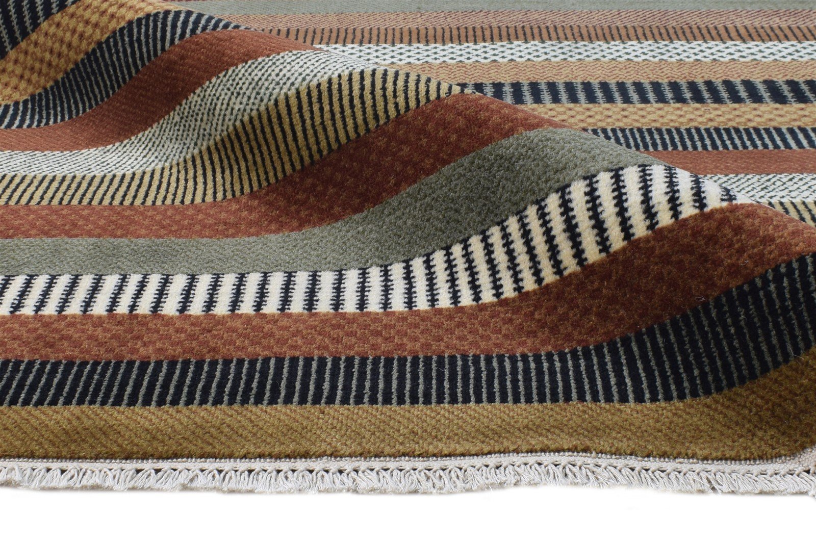 Wool Rust Rug 8' X 10' Modern Hand Knotted Agra Grass Trellis Large Carpet 7865149456533