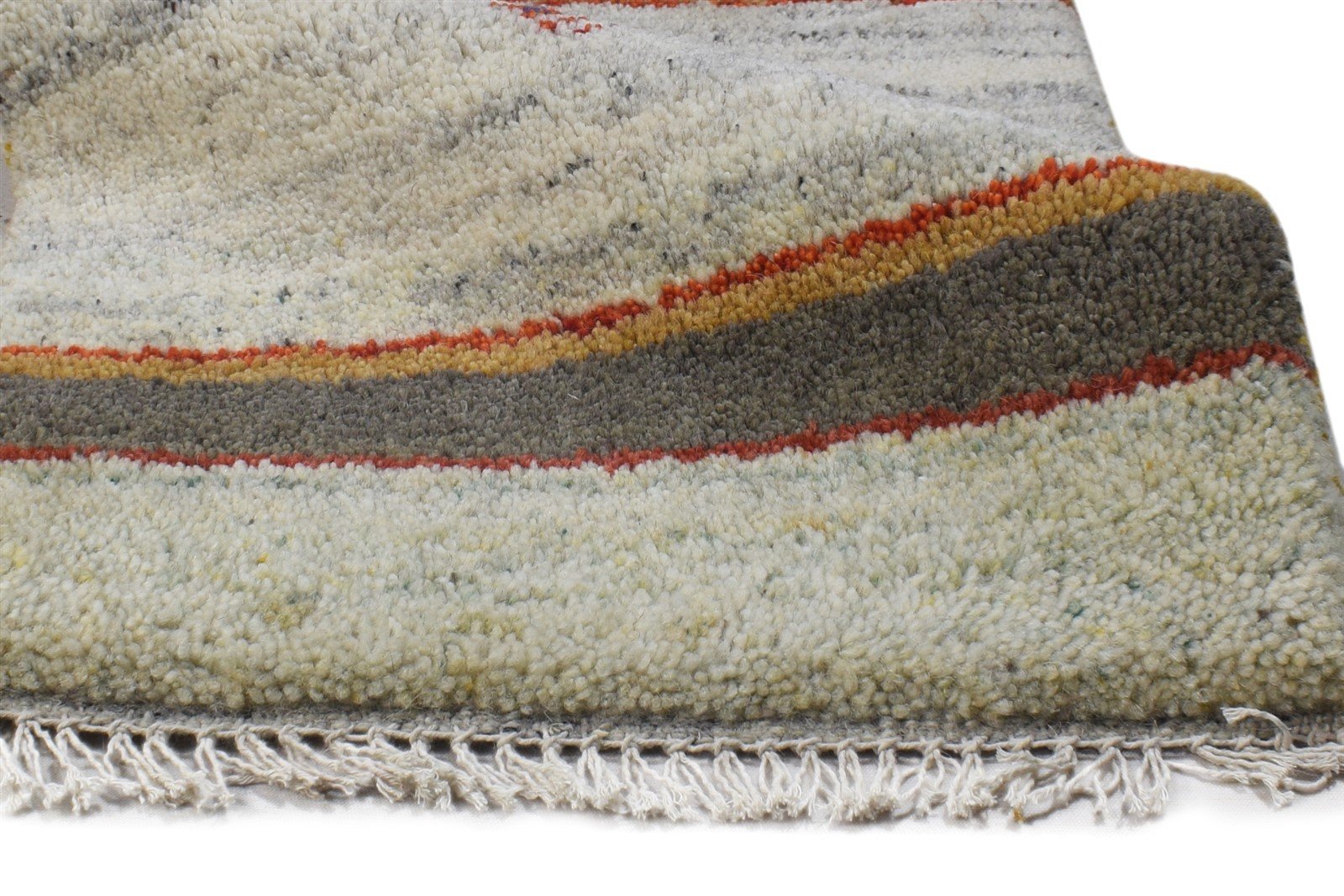 Latia Wool Sage Rug 1' X 2' Tribal Hand Knotted Gabbeh Southwestern 7864501338261