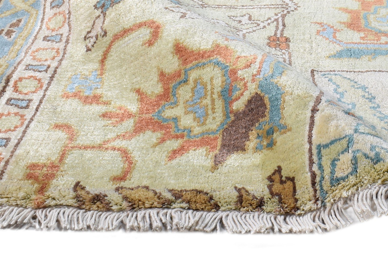 Wool Sage Rug 2'6 X 2' Persian Hand Knotted Oushak Oriental Small Carpet 7865160073365