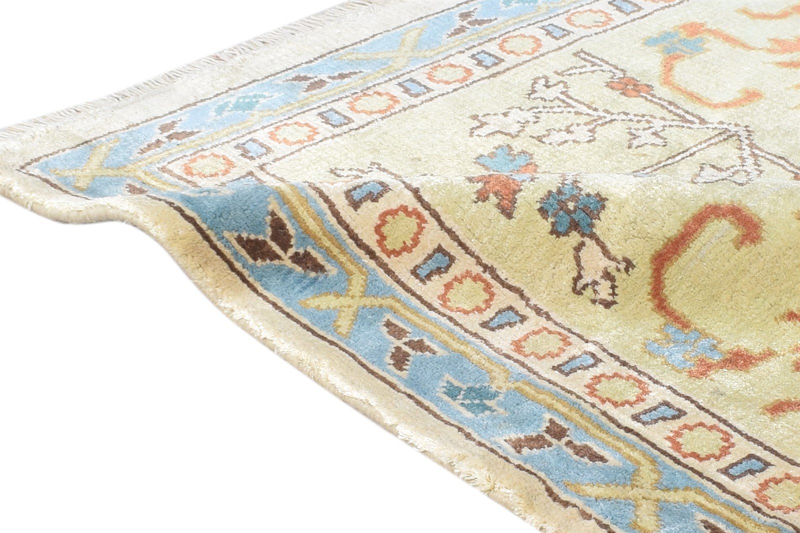 Wool Sage Rug 2'6 X 2' Persian Hand Knotted Oushak Oriental Small Carpet 7865160073365