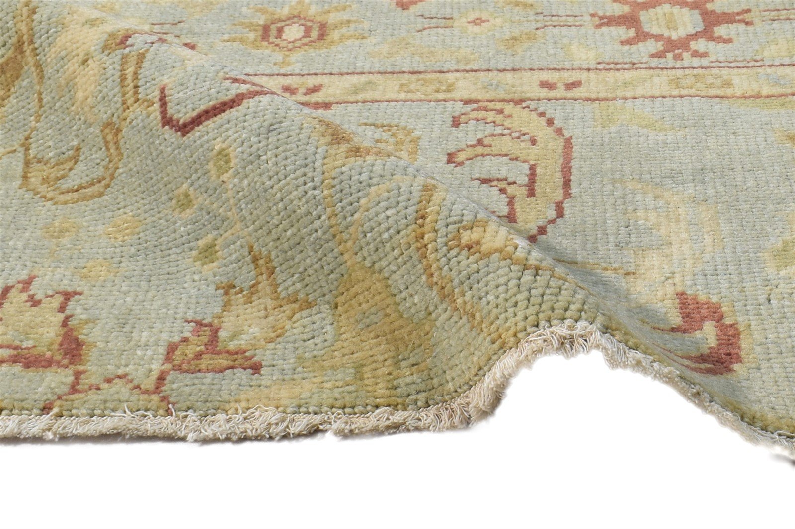 Wool Sage Rug 2' X 2' Persian Hand Knotted Oushak Oriental Small Carpet 7864925683861