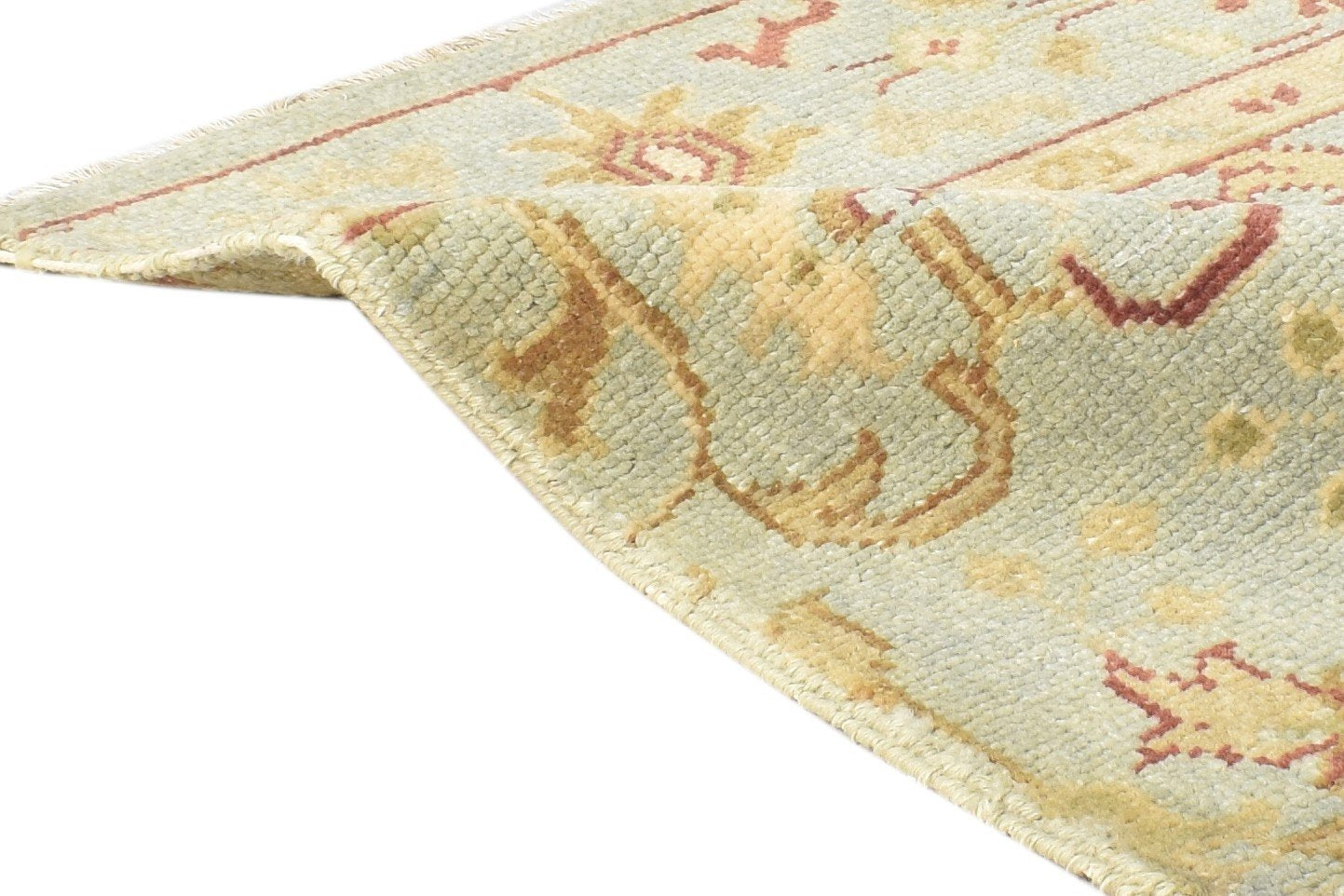 Wool Sage Rug 2' X 2' Persian Hand Knotted Oushak Oriental Small Carpet 7864925683861