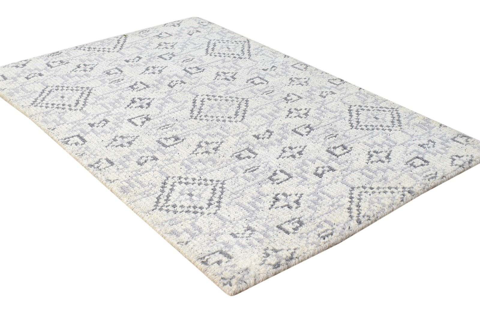 Wool Sage Rug 2' X 3' Modern Hand Knotted Moroccan Modern Small Carpet 7865137299605