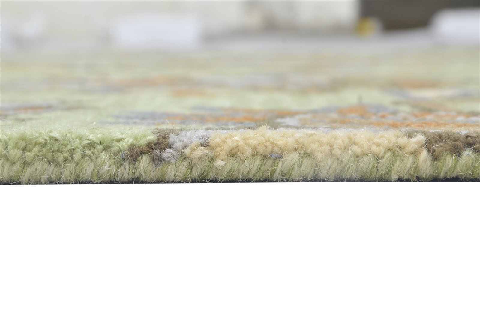 Wool Sage Rug 5' X 8' Modern Hand Tufted French Floral Room Size Carpet 7864095604885
