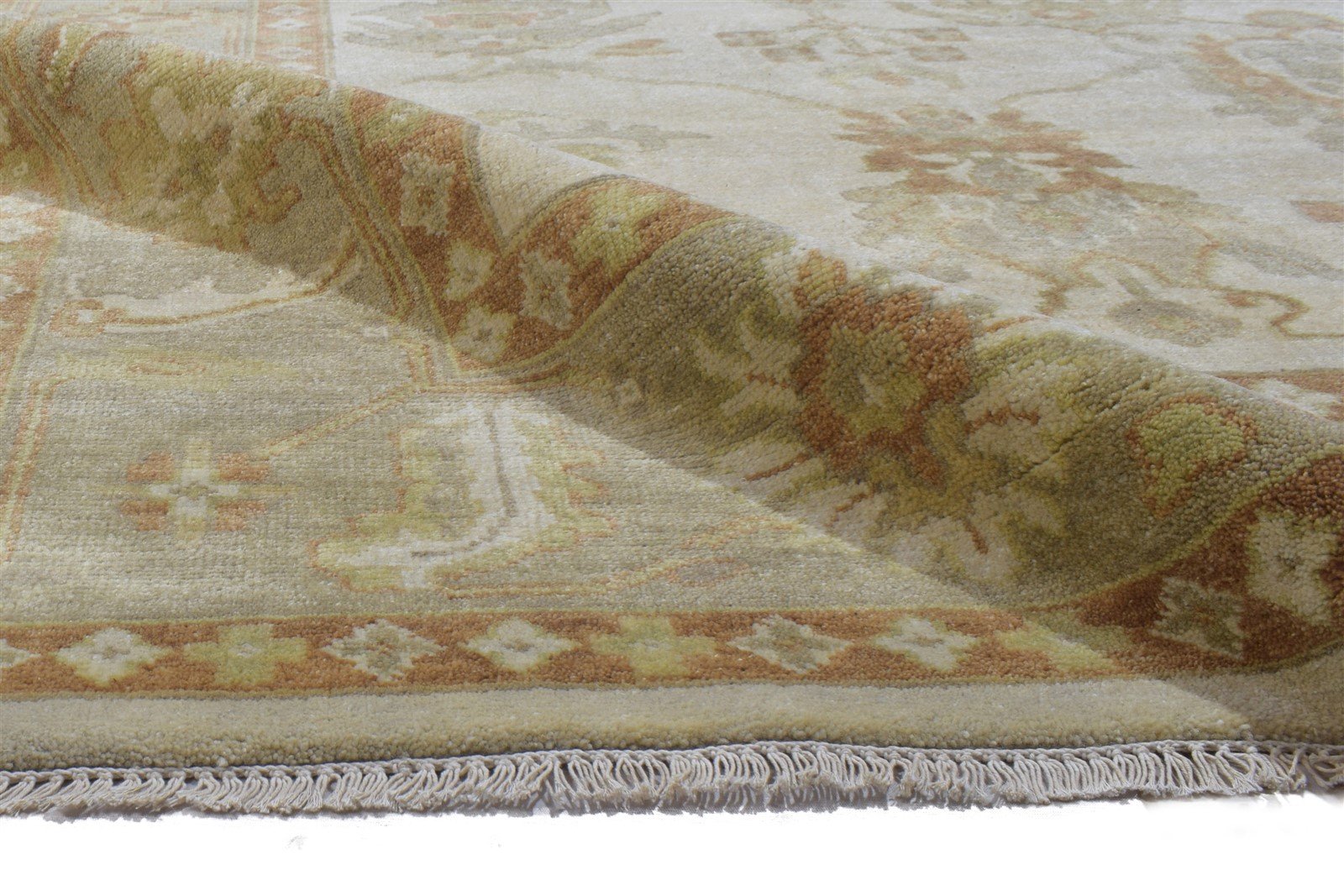 Wool Sage Rug 9' X 12' Persian Hand Knotted Oushak Oriental Extra Large Carpet 7864185192597