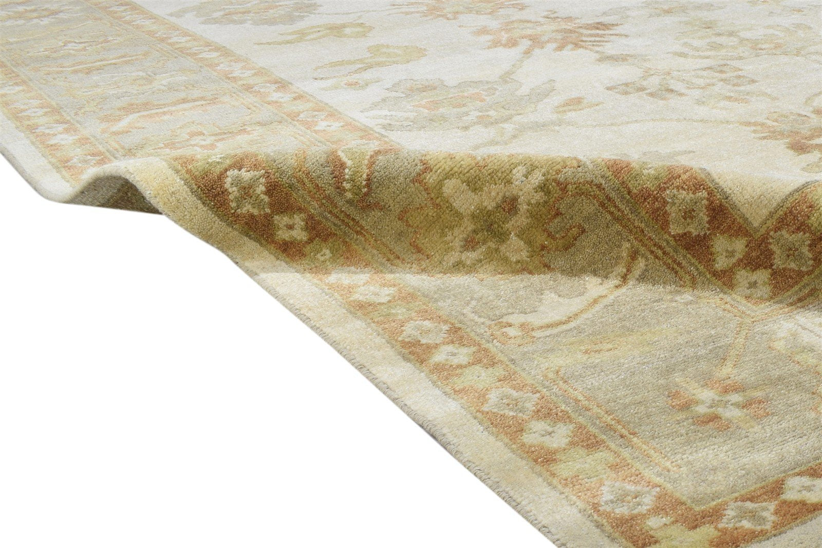 Wool Sage Rug 9' X 12' Persian Hand Knotted Oushak Oriental Extra Large Carpet 7864185192597