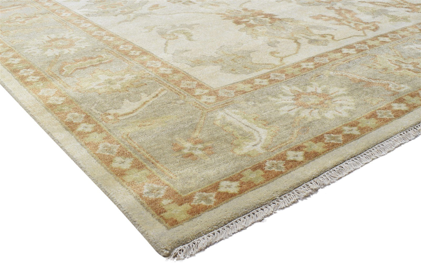 Wool Sage Rug 9' X 12' Persian Hand Knotted Oushak Oriental Extra Large Carpet 7864185192597