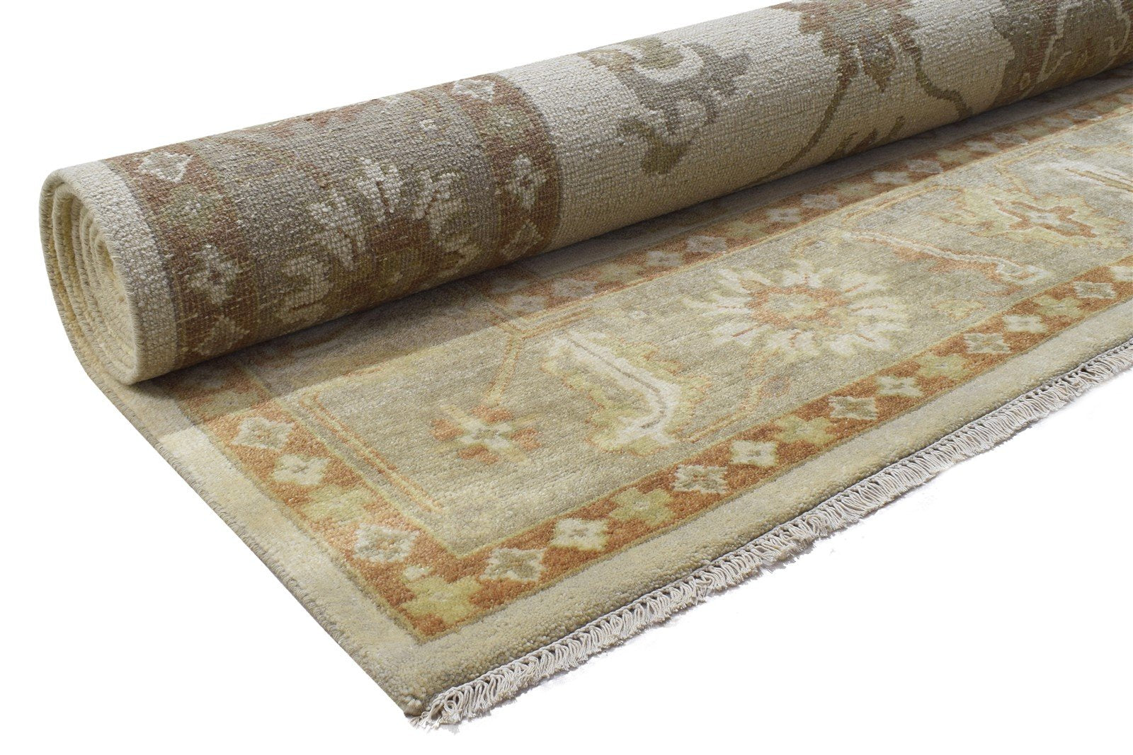 Wool Sage Rug 9' X 12' Persian Hand Knotted Oushak Oriental Extra Large Carpet 7864185192597