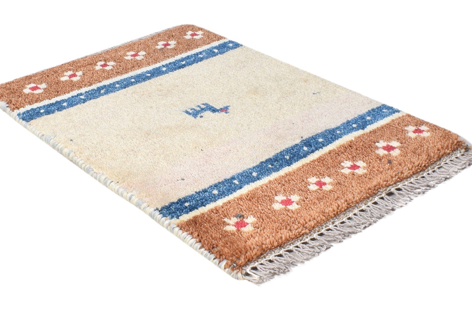Swetana Wool Sand Rug 1' X 2' Tribal Hand Knotted Gabbeh Southwestern 7864509005973
