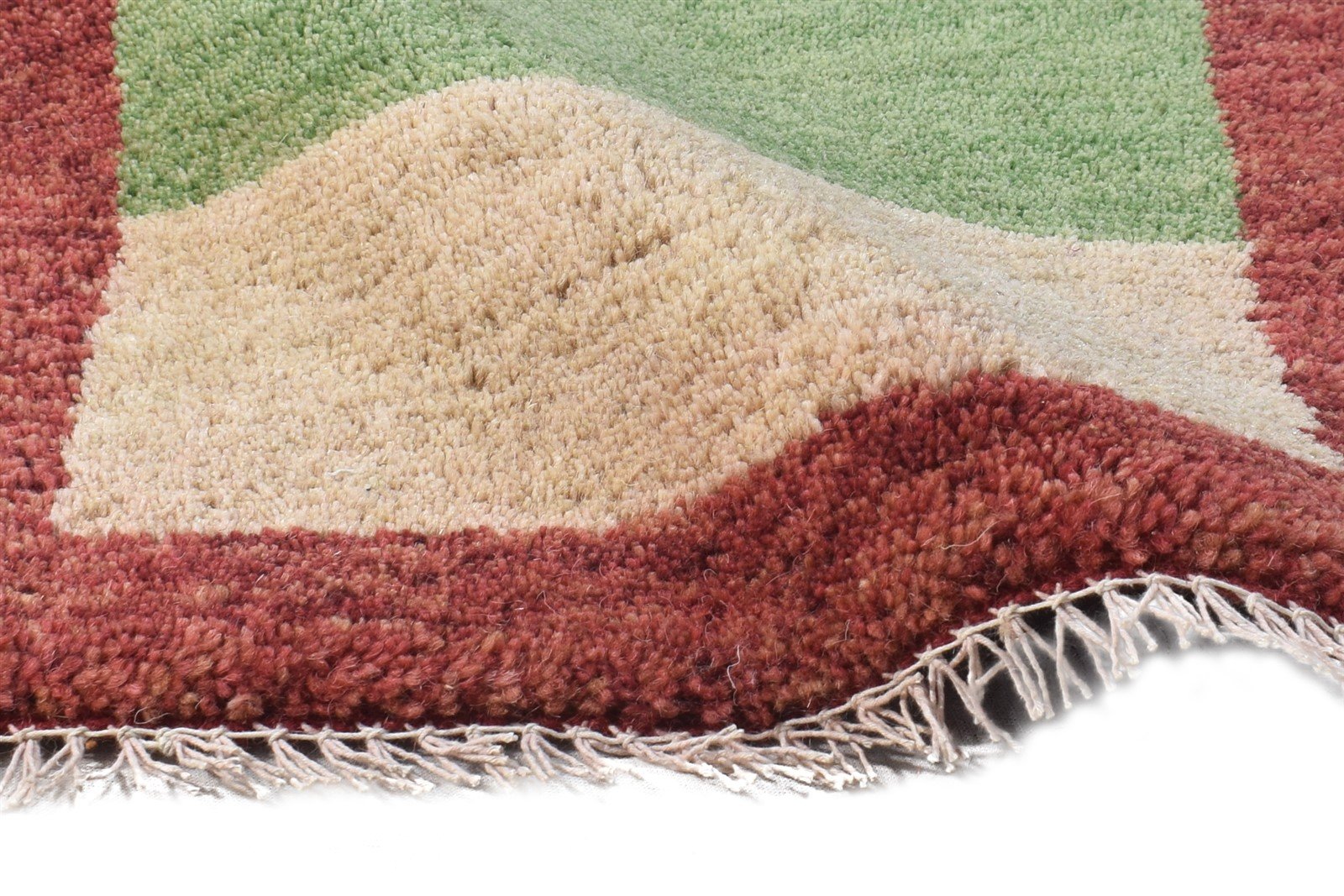 Wool Sand Rug 1' X 2' Tribal Hand Knotted Gabbeh Southwestern Small Carpet 7864505073813