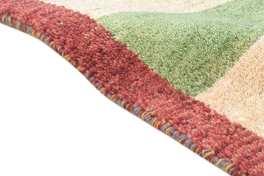 Wool Sand Rug 1' X 2' Tribal Hand Knotted Gabbeh Southwestern Small Carpet 7864505073813