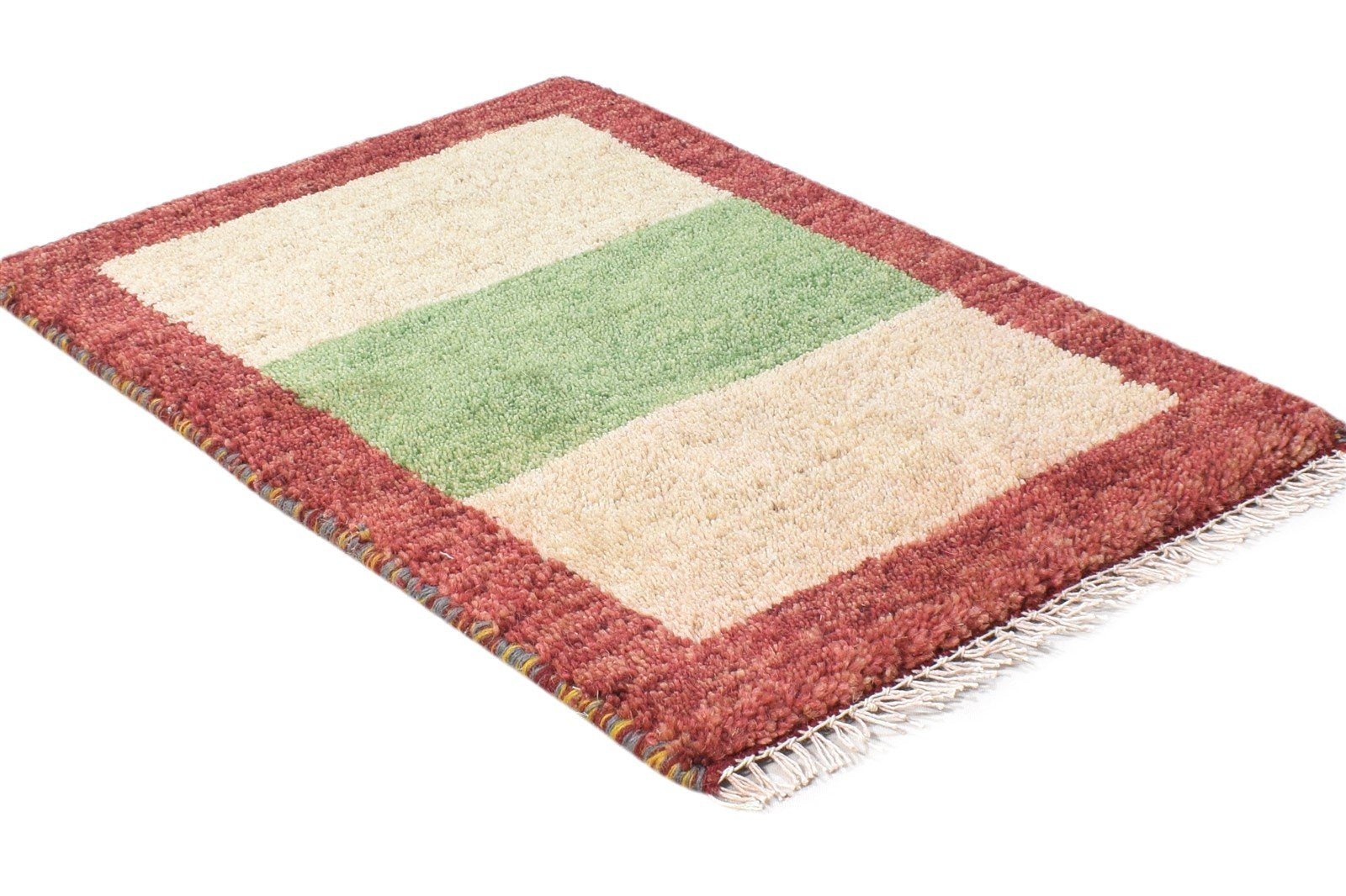 Wool Sand Rug 1' X 2' Tribal Hand Knotted Gabbeh Southwestern Small Carpet 7864505073813
