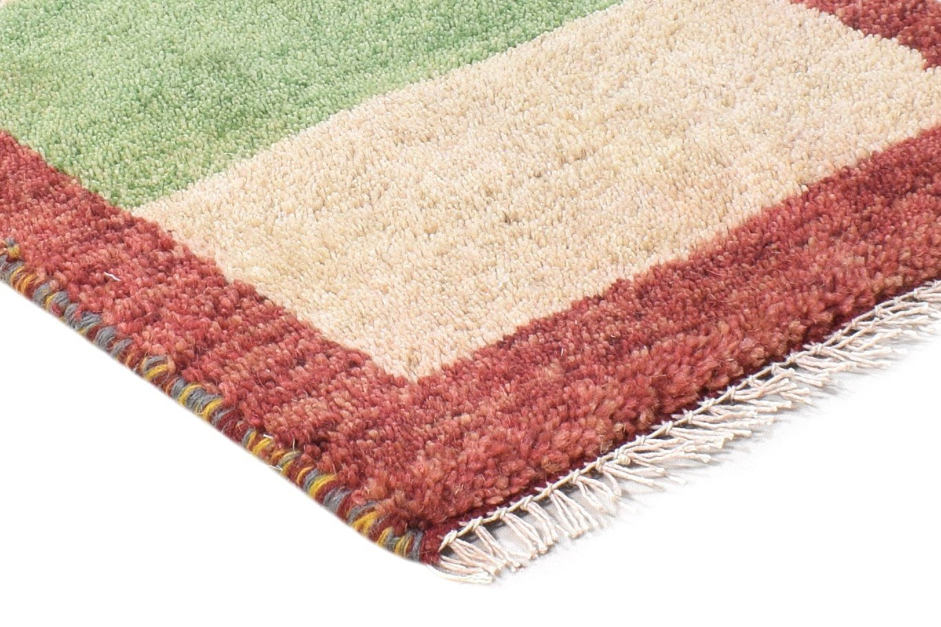 Wool Sand Rug 1' X 2' Tribal Hand Knotted Gabbeh Southwestern Small Carpet 7864505073813