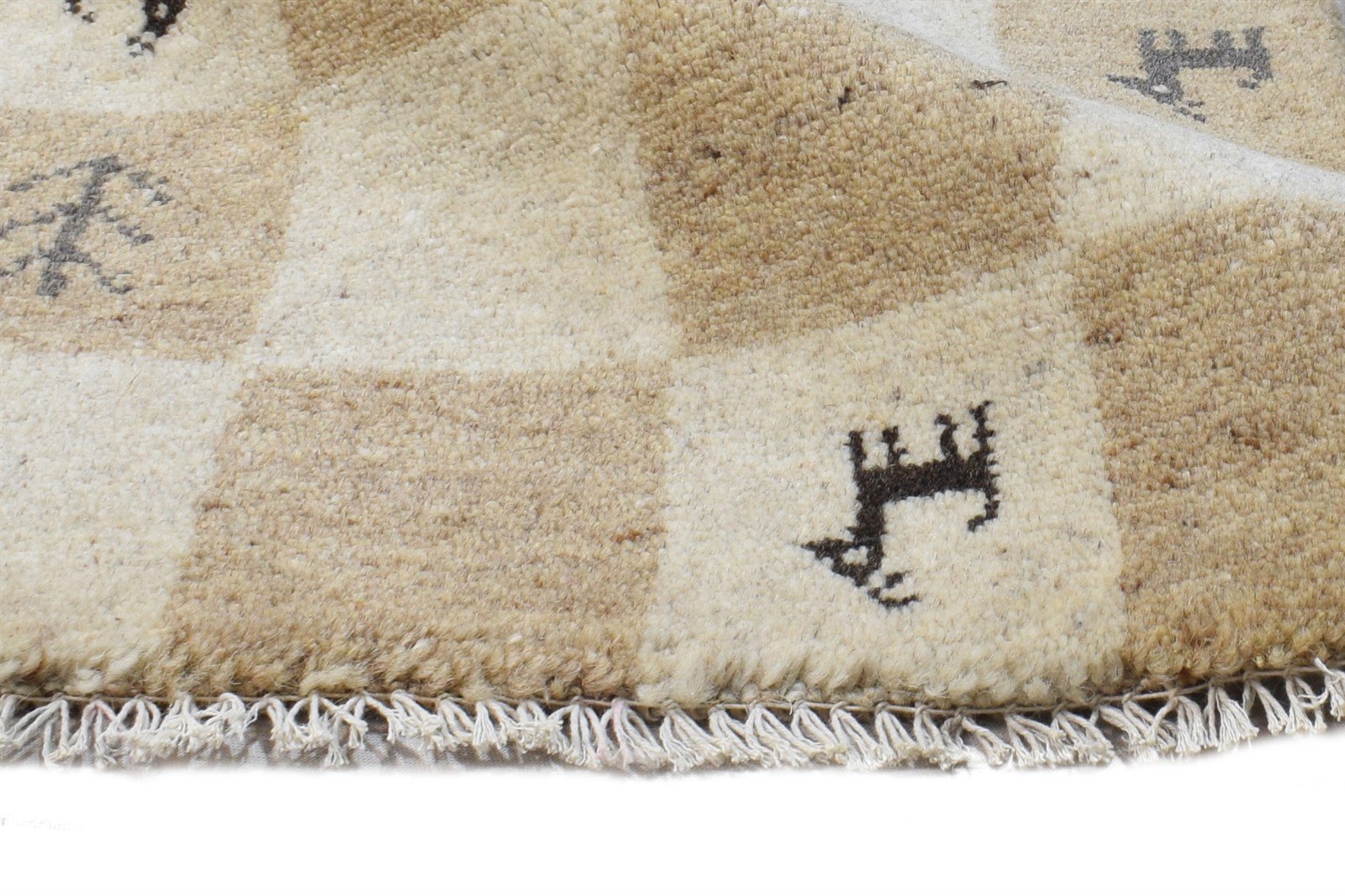 Wool Sand Rug 2' X 2' Southwestern Hand Knotted Gabbeh Tribal Small Carpet 7865101549717