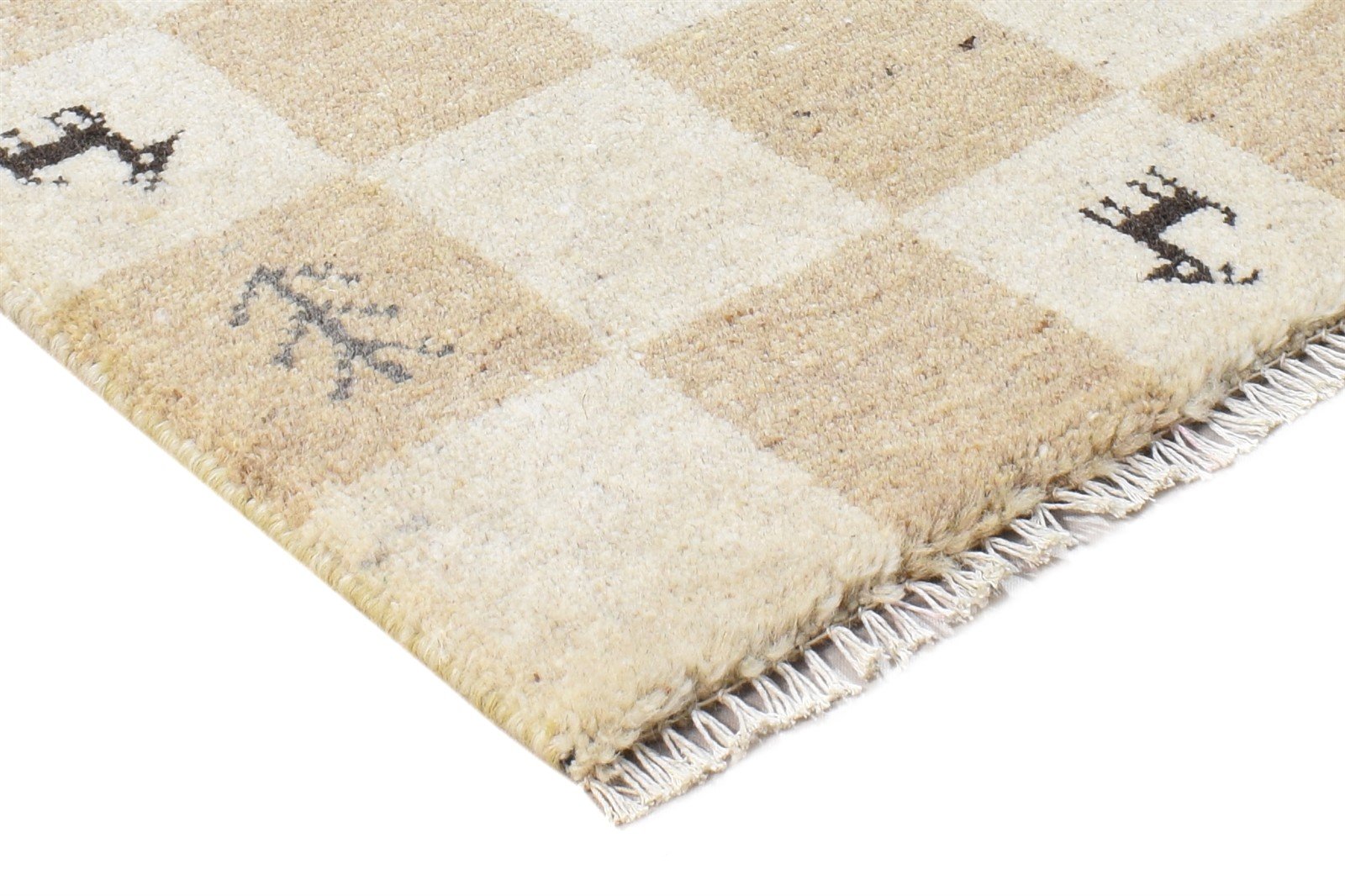 Wool Sand Rug 2' X 2' Southwestern Hand Knotted Gabbeh Tribal Small Carpet 7865101549717