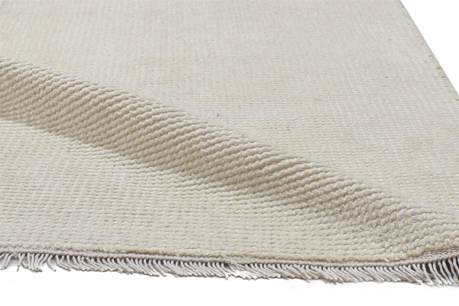 Wool Sand Rug 2' X 3' Modern Hand Knotted Scandinavian Solid Small Carpet 7864313774229
