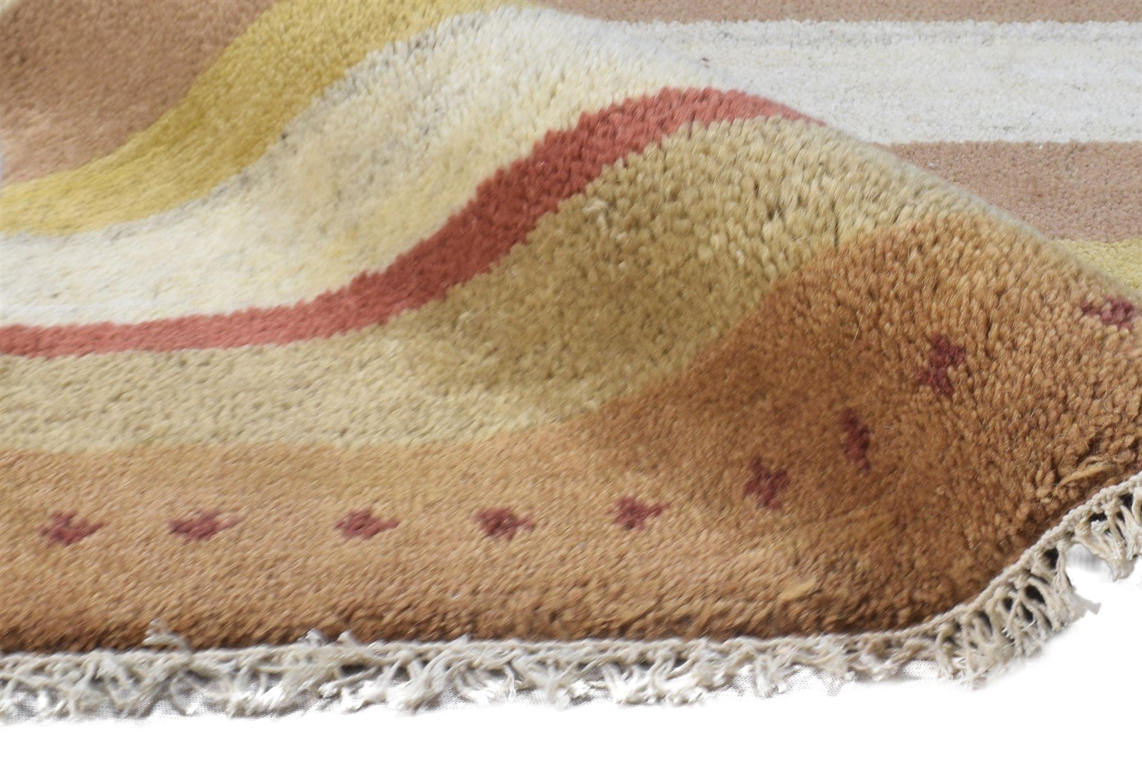Wool Sand Rug 2' X 3' Tribal Hand Knotted Gabbeh Southwestern Small Carpet 7864510578837