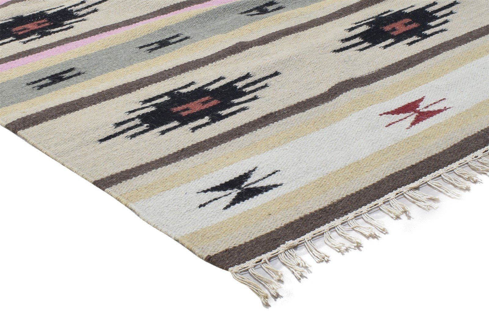 Wool Sand Rug 3' X 5' Persian Dhurrie Oriental Tribal Small Carpet 7864354635925