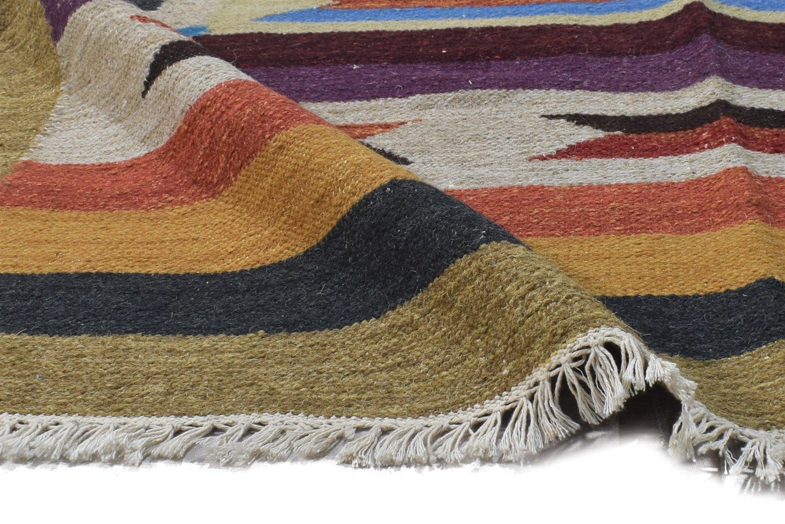Wool Sand Rug 4' X 6' Persian Dhurrie Southwestern Tribal Room Size Carpet 7864386257045