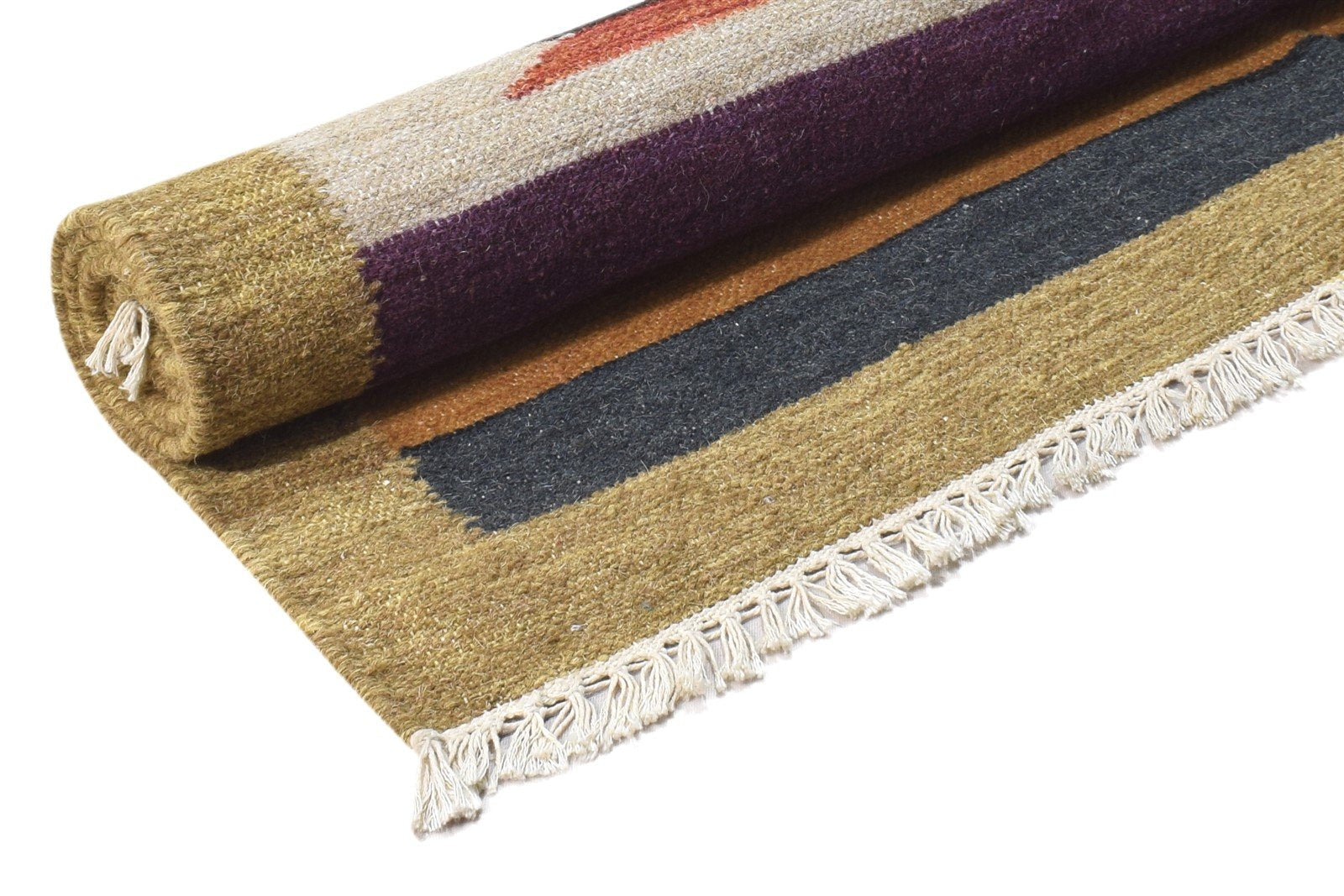 Wool Sand Rug 4' X 6' Persian Dhurrie Southwestern Tribal Room Size Carpet 7864386257045