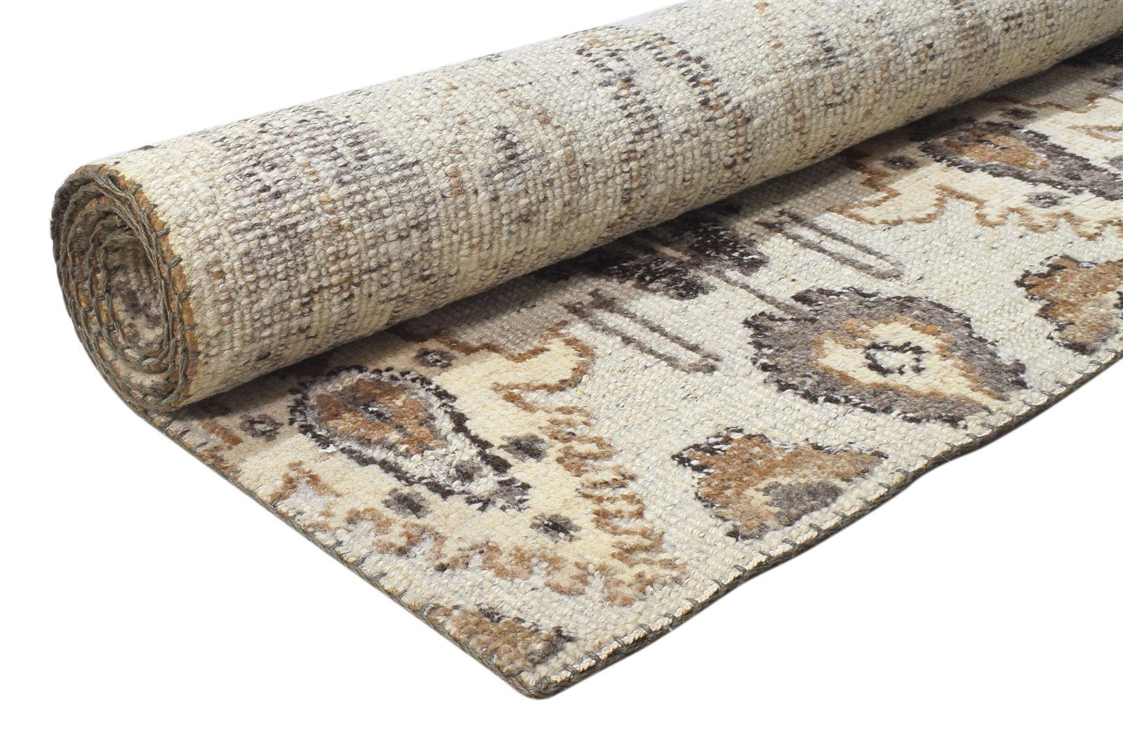 Wool Sand Rug 5' X 6' Persian Hand Knotted Oriental Ikat Room Size Carpet 7864874369173