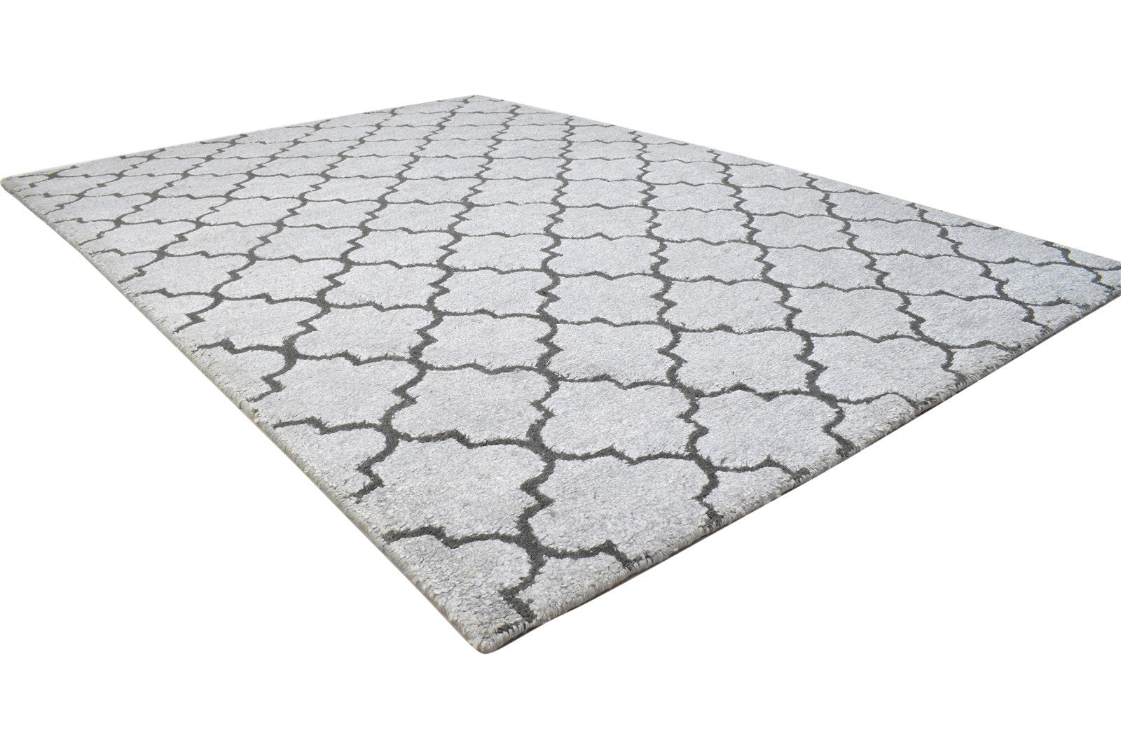 Wool Sand Rug 5' X 7' Modern Hand Knotted Moroccan Trellis Room Size Carpet 7864512839829