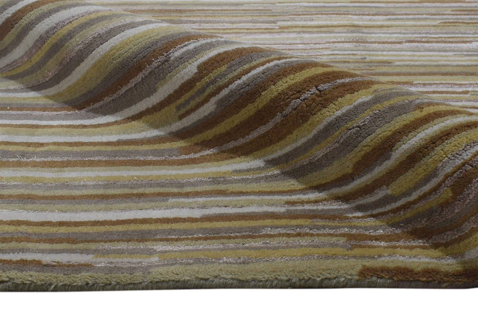 Wool Sand Rug 5' X 8' Modern Hand Knotted Scandinavian Abstract Room Size Carpet 7864898781333