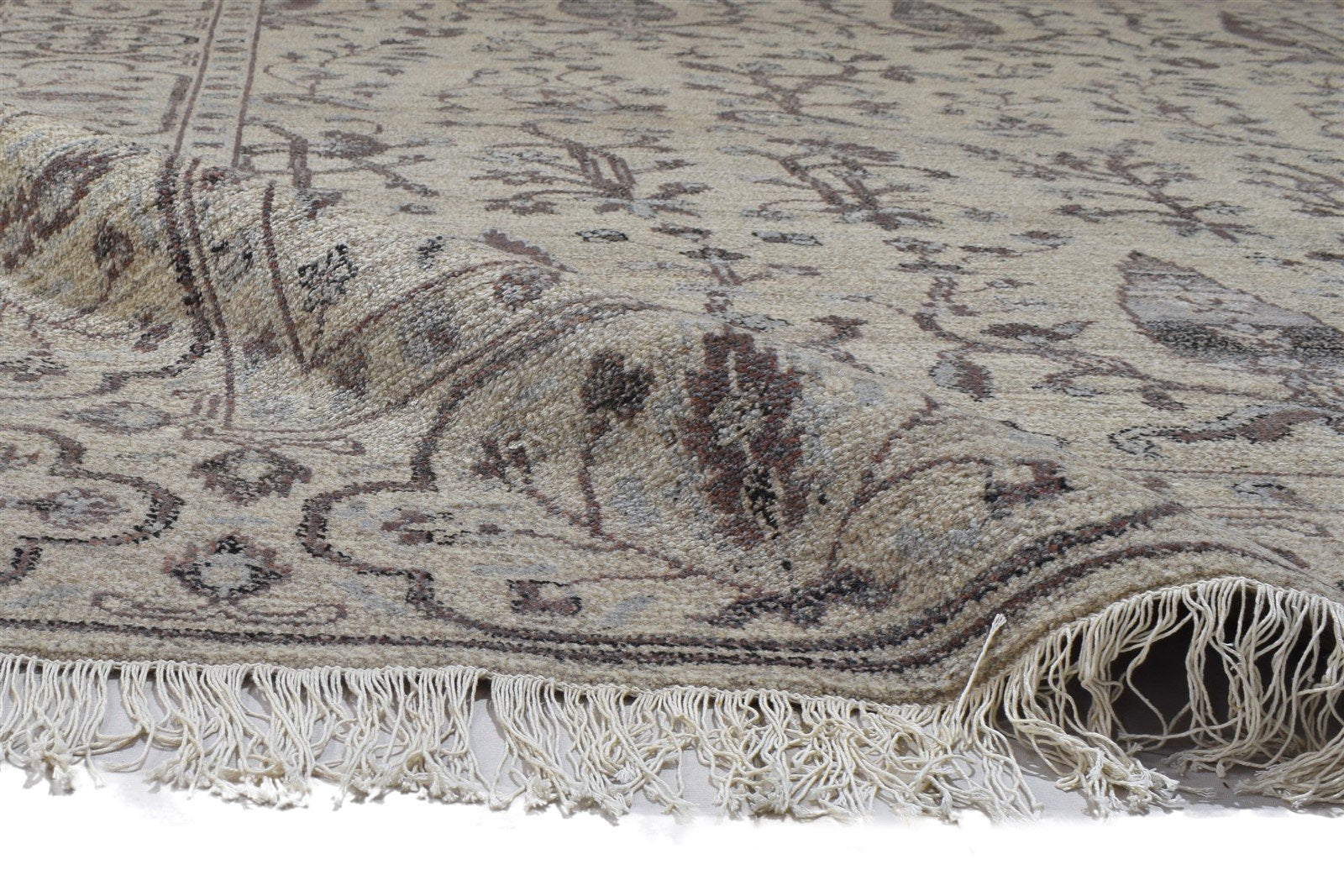 Wool Sand Rug 8' X 10' Persian Hand Knotted Mughal Oriental Large Carpet 7864170610837