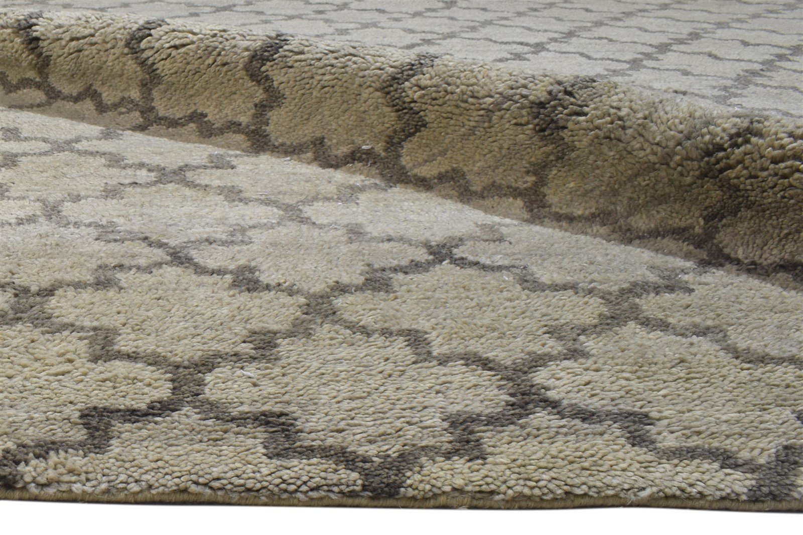 Wool Sand Rug 9' X 12' Persian Hand Knotted Moroccan Modern Extra Large Carpet 7864117559445