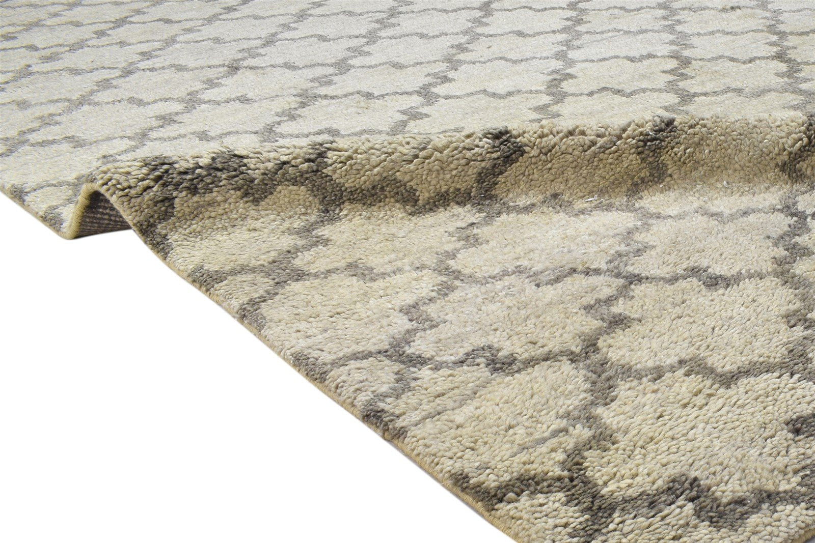 Wool Sand Rug 9' X 12' Persian Hand Knotted Moroccan Modern Extra Large Carpet 7864117559445