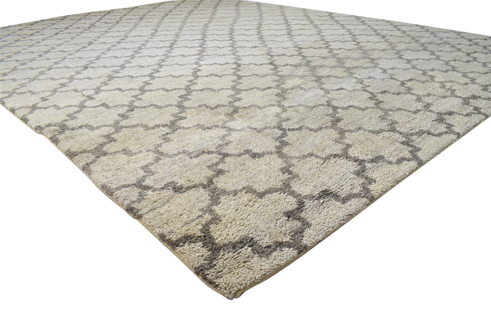 Wool Sand Rug 9' X 12' Persian Hand Knotted Moroccan Modern Extra Large Carpet 7864117559445