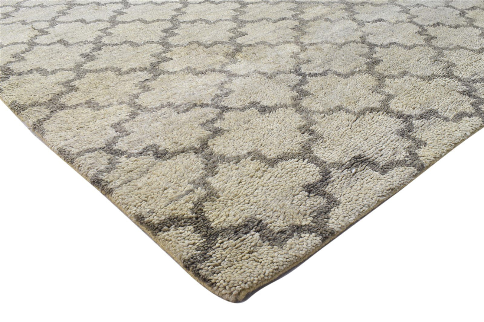 Wool Sand Rug 9' X 12' Persian Hand Knotted Moroccan Modern Extra Large Carpet 7864117559445