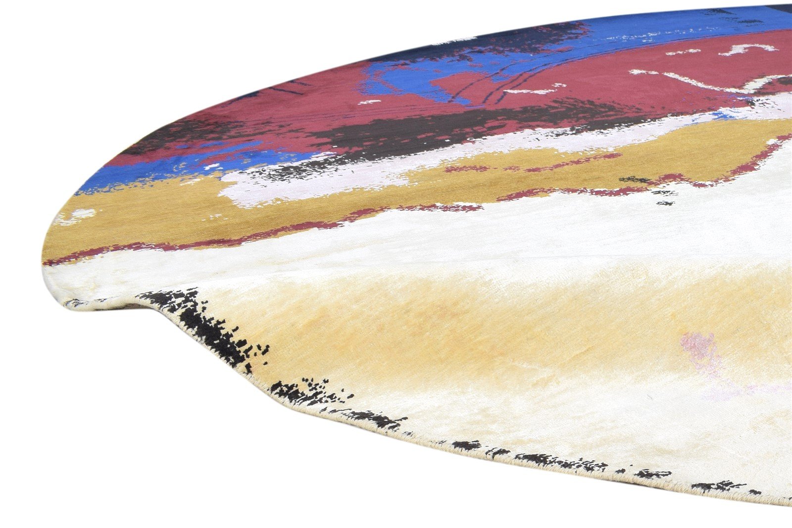 Wool / Silk Beige Rug 11X11 Modern Hand Knotted American Abstract Extra Large 7864616583317
