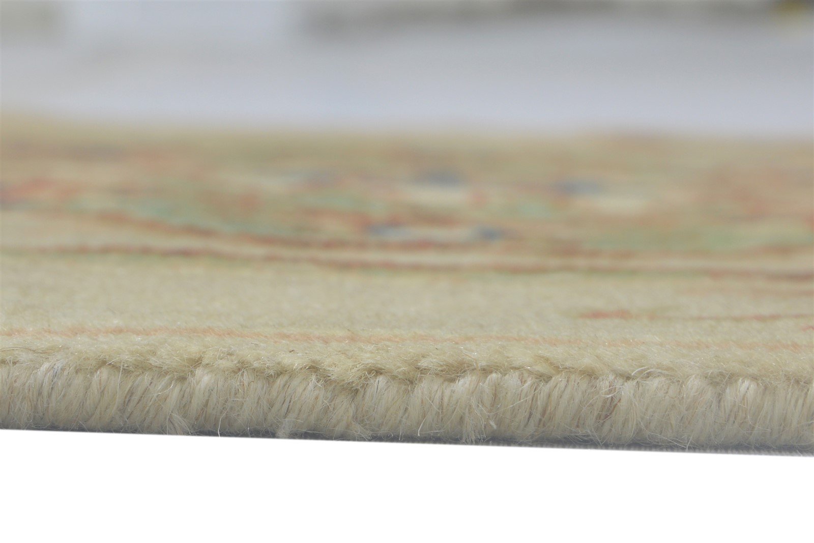 Wool / Silk Beige Rug 2X13 Persian Hand Knotted Oushak Oriental Small Runner 7864089149589