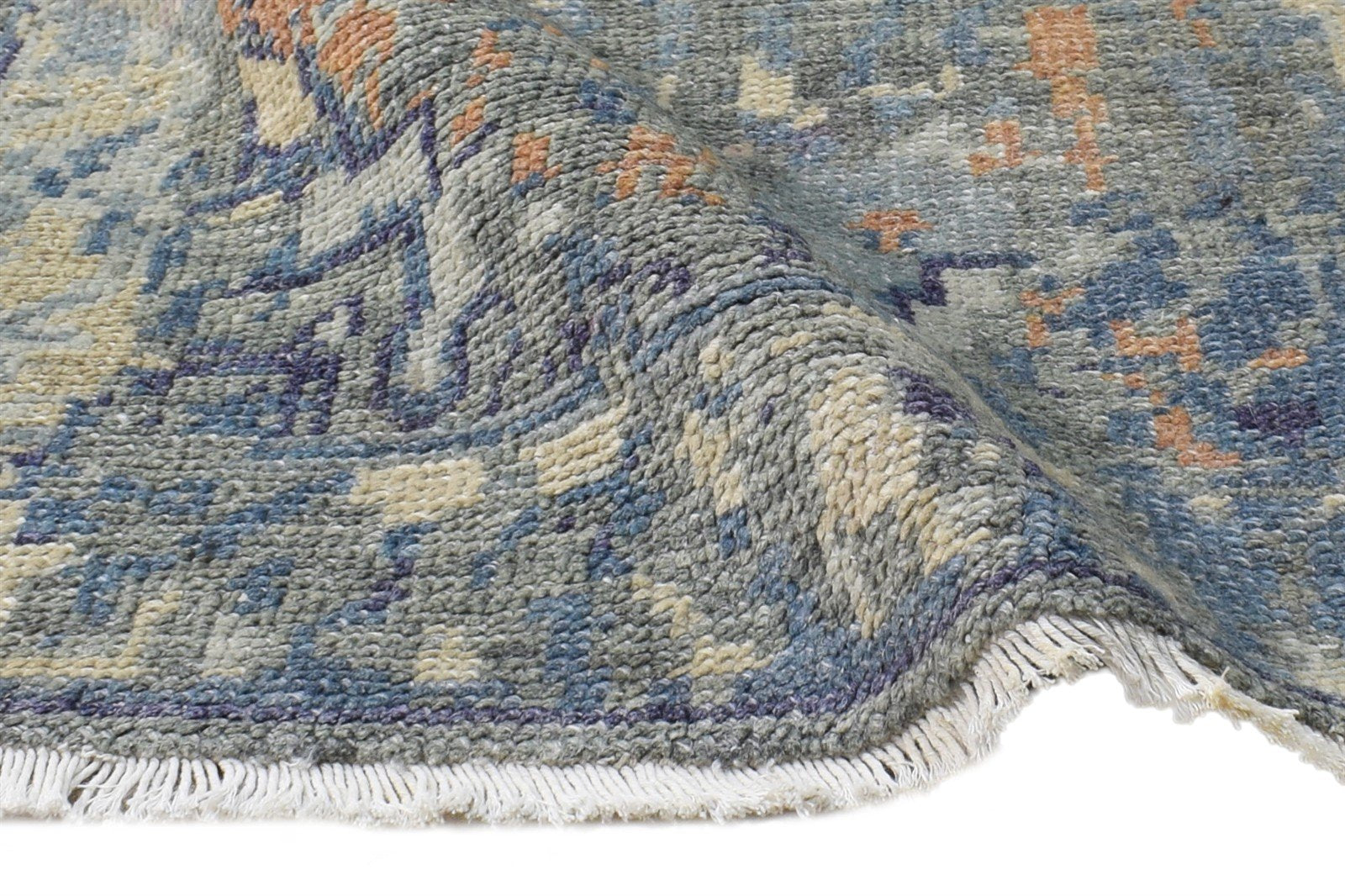Yevette Wool Silk Beige Rug 2X3 Modern Hand Knotted Heriz-Indian Abstract 7865144311957